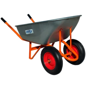 Carretilla Doble Rueda PU Bandeja Galvanizada Hermasur 100Lts